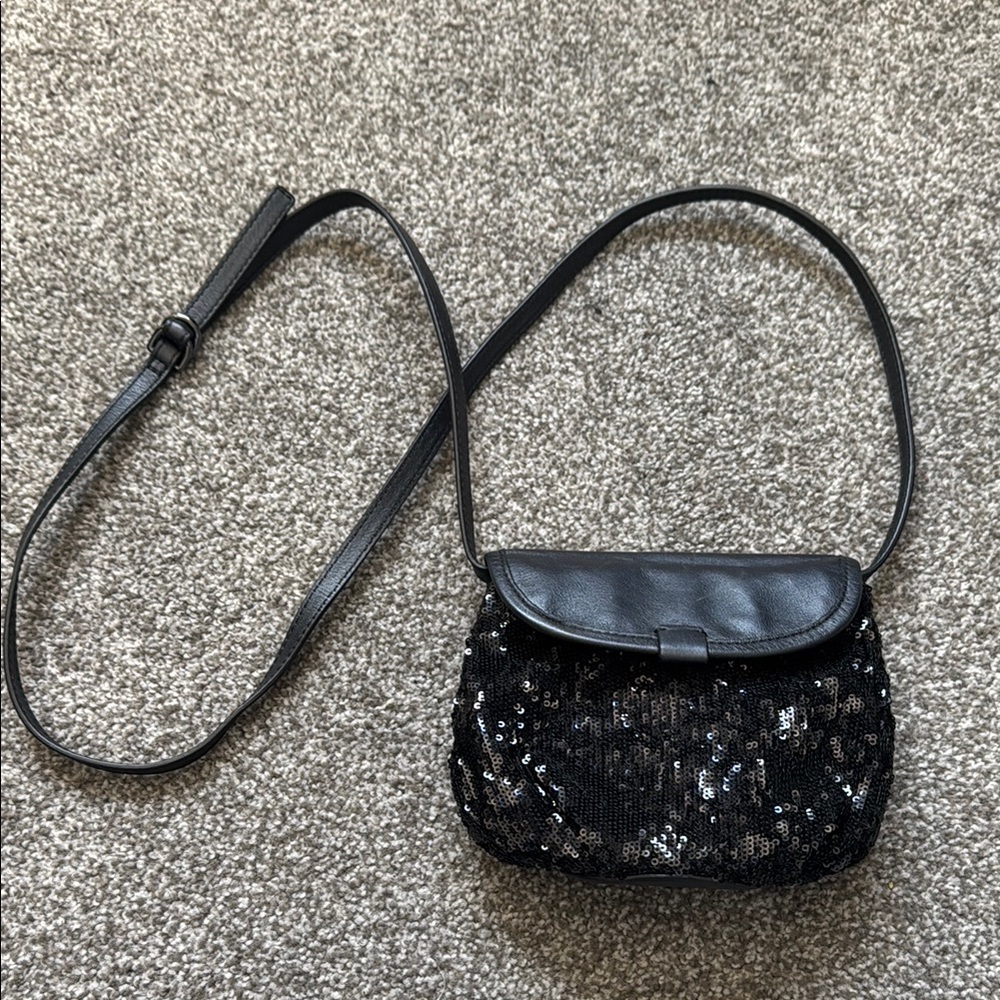 UGG Black Crossbody Bag with Lace Overlay